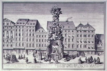 Vue de la Pestsäule, la colonne de la peste commandée par l